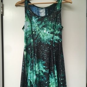 Galaxy Emerald v Forest Orbs Inside Out Dress